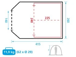 Obelink Benidorm 4 CoolDark Tunnelzelt -Deutschland Camping-ausrüstung Verkäufe 2024 576613 576613 images other obelink benidorm 4 blue afb7 2 ecommerce